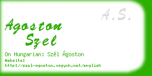 agoston szel business card